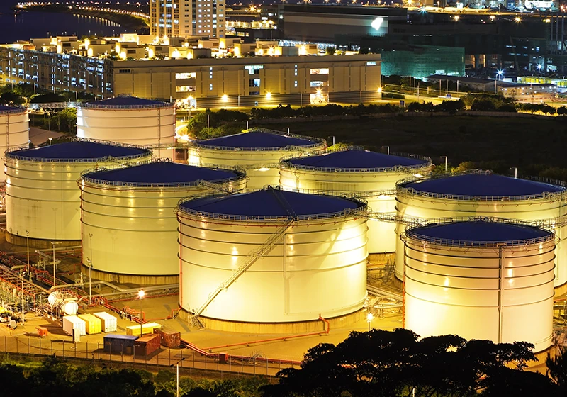 An aviation fuel tank farm