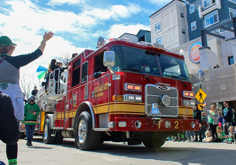 fire truck number 2 at the saint patrick's day parade